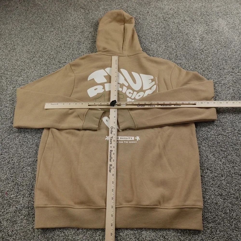 NEW True Religion Hoodie Mens XL Brown Buddha Full Zip Sweatshirt Sweater Jacket